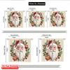 2pcs 2D Flat Printing Christmas Drapes Christmas Santa Claus Holly Ornaments 100% Polyester Fabric Without Electricity Party