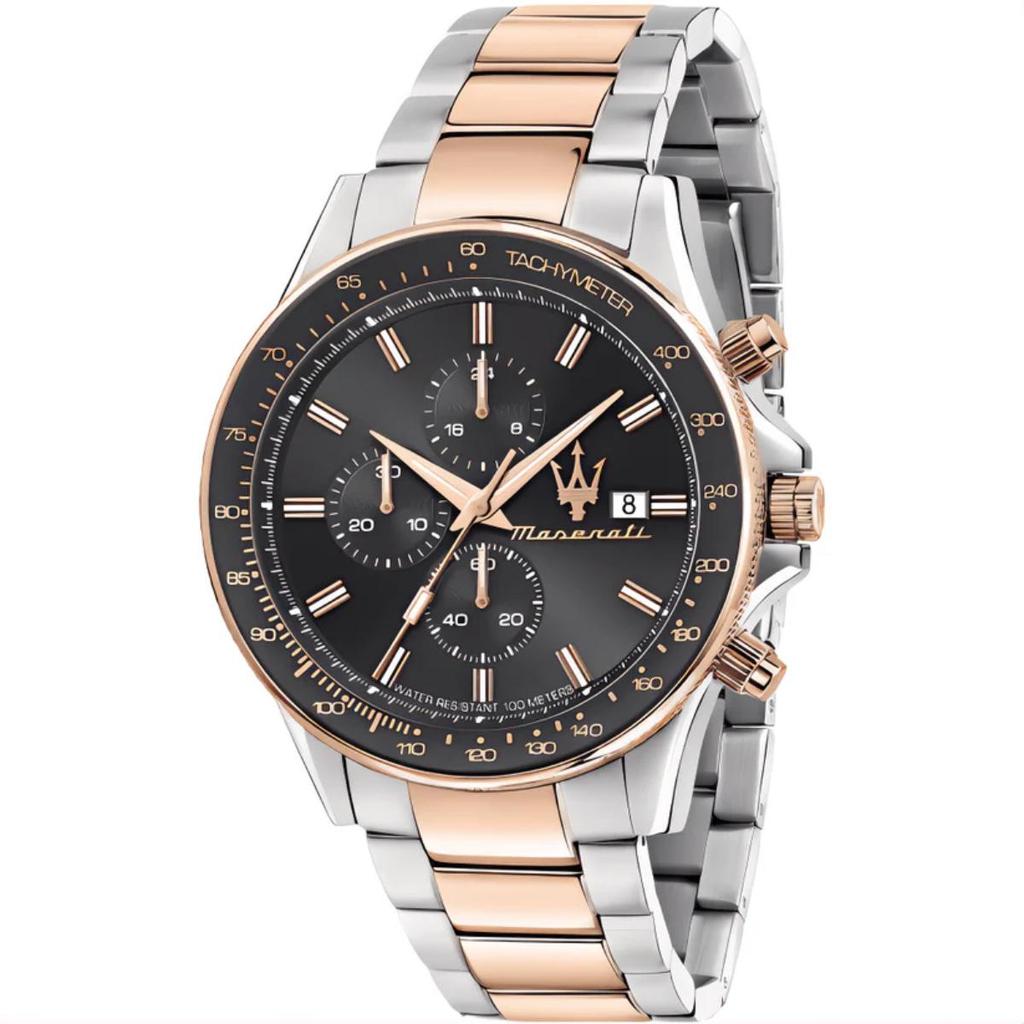 Maserati R8873640014 Sfida Chronograf Dvoubarevné Pánské Hodinky s Černým Ciferníkem