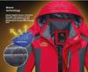 Men's Plus Size Winter Waterproof Windproof Mountaineering Jacket with Velvet Lining