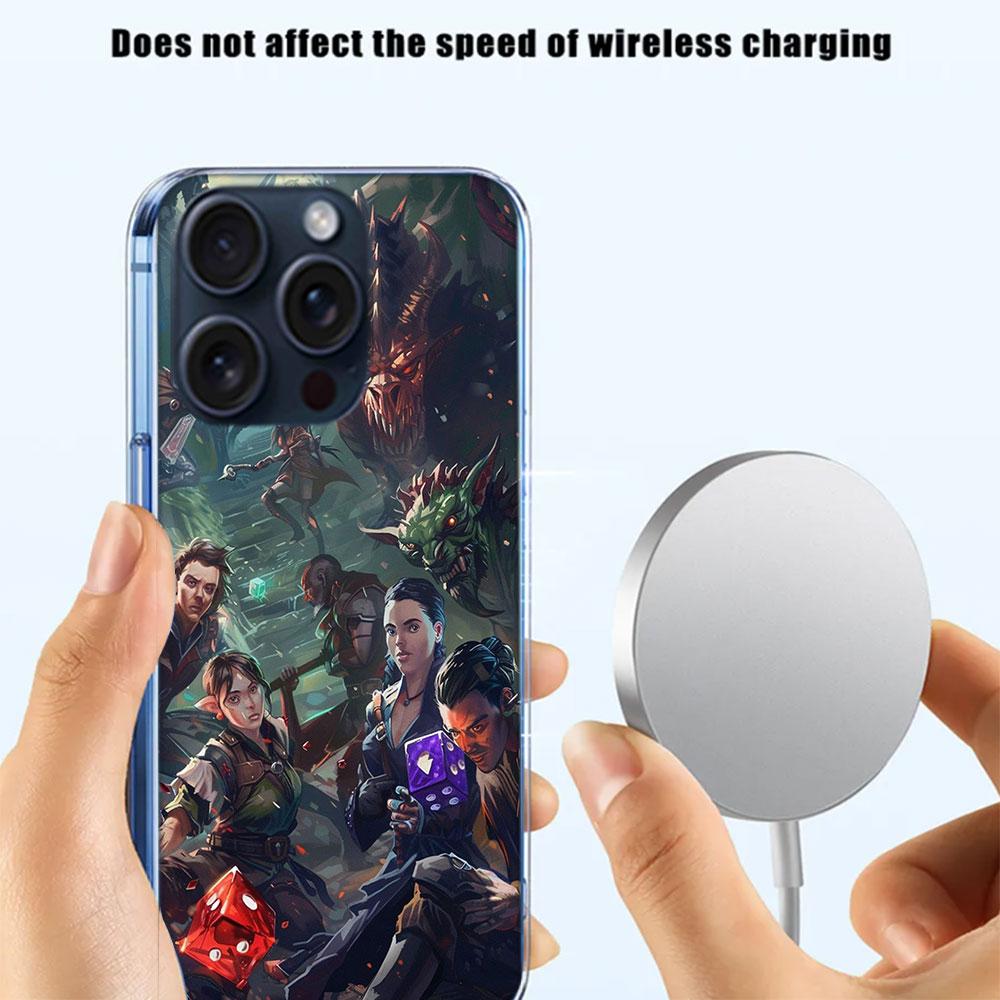 Game D-Dungeons D-Dragons D-DND Clear Phone Case For Iphone 17 Air 16 Pro Max 15 Pro 14 Plus 17E 16E 11 13 12 Mini Cover Cases F