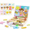Magnetic 3D Puzzles for Kids Montessori Games Educational Toys for Children Blackboard Whiteboard Drawing Wooden Jigsaw Puzzle