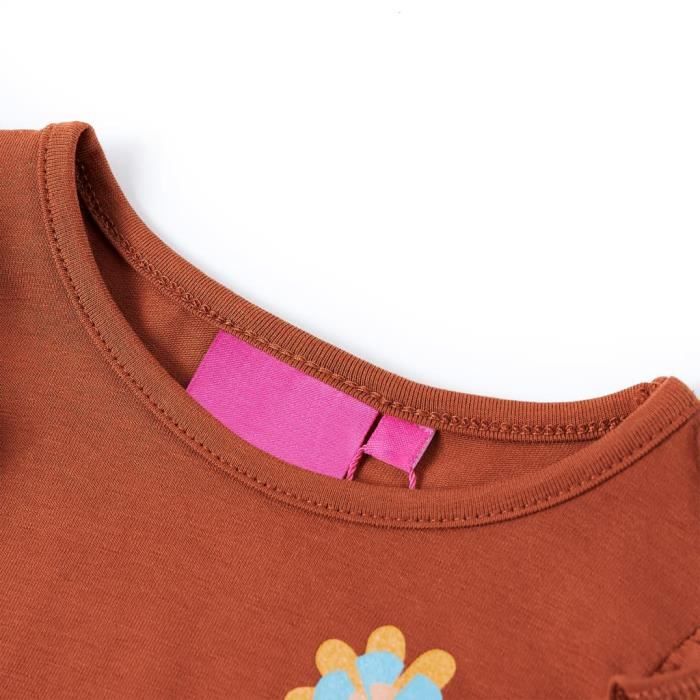 T-shirt enfants à manches longues imprimé floral 2 couleurs et 5 dimensions disponibles