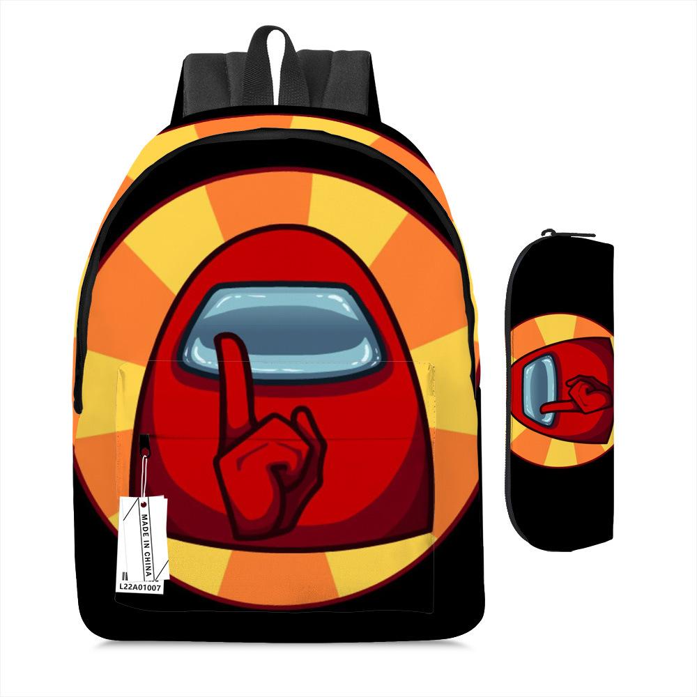 Among Us Two-Piece Backpack Space Werewolf Primary And Secondary School Students Cartoon Schoolbag Three-Piece Satchel Pencil Case