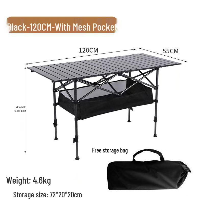 Verstellbarer Outdoor-Klapptisch für Grillen, Picknick und All-Terrain-Einsatz