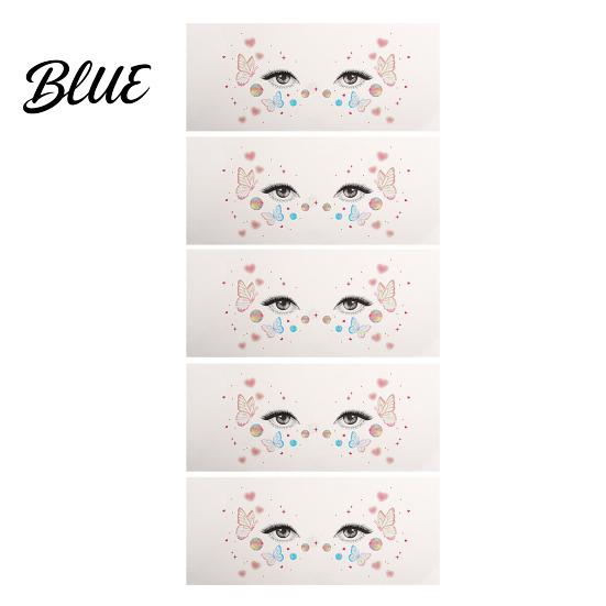 Easy Butterfly Makeup Decals 5 Sheets Glitter Eye Stickers Temporary Face Tattoos