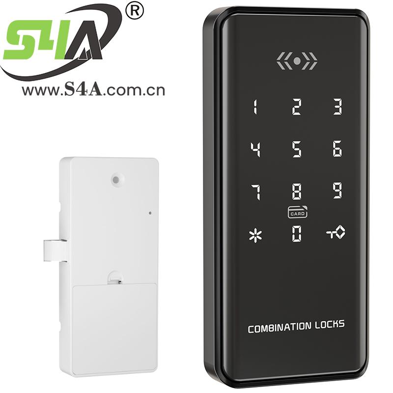 TTlock Electronic Combination Fingerprint Cabinet Lock Touch Keypad RFID Card Password Locker Lock (as the picture,Aluminum alloy&Door Lock)