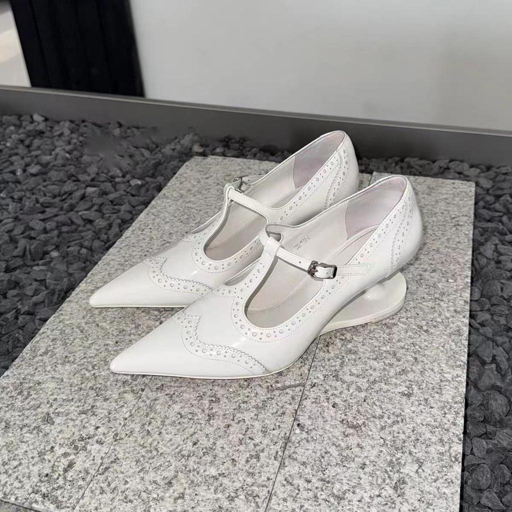 Women Black Leather High Heels Sheos Pumps Pointed Toe Slingback High Heels 2025 Female Elegant Office Stiletto Heels Sh