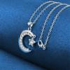 925 sterling silver 16-30 inch exquisite moon star zircon pendant necklace for women's fashionable wedding accessories