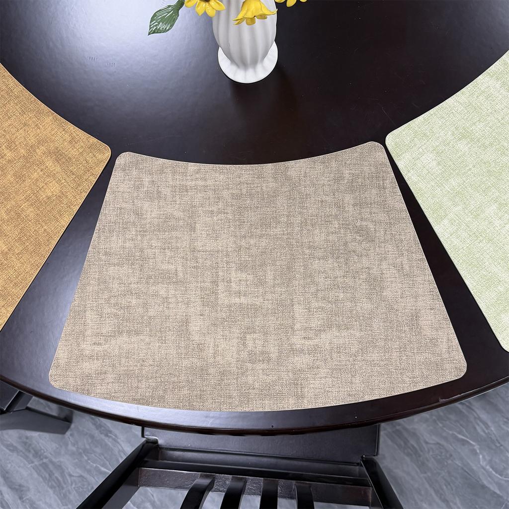 Fan-shaped Dining Table Mat, Dining Table Mat, Thermal Insulation Mat, Round Table Placemat, Light Luxury Placemat, Hotel Restaurant Commercial Waterp
