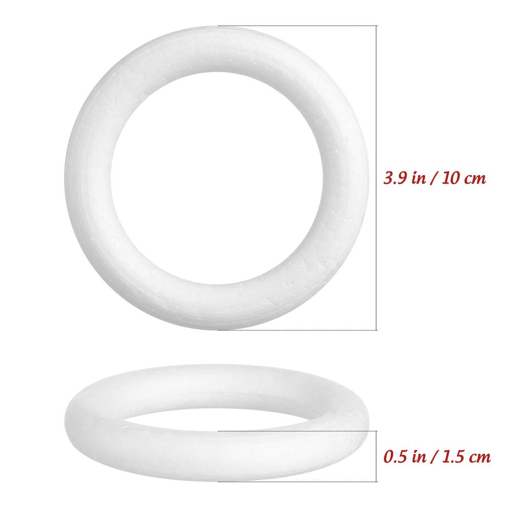 30Pcs Circular Ring Foam DIY Material White Round Craft Supplies for Handmade Wreath Party Valentine Decoration