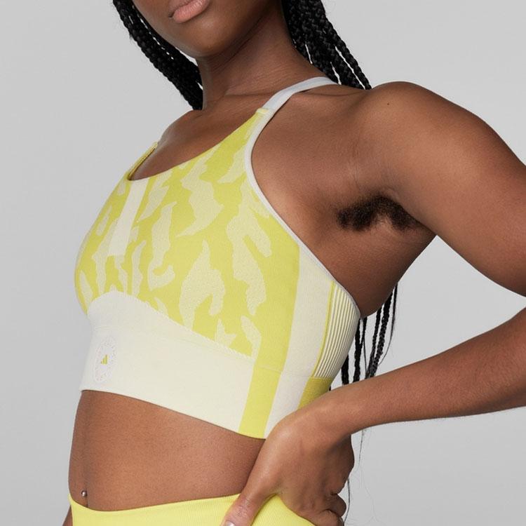 Adidas X Stella McCartney Samarbeid Bokstavlogo Trykk Lav Impakt Sports-BH Dame Undertøy Gul GL7581