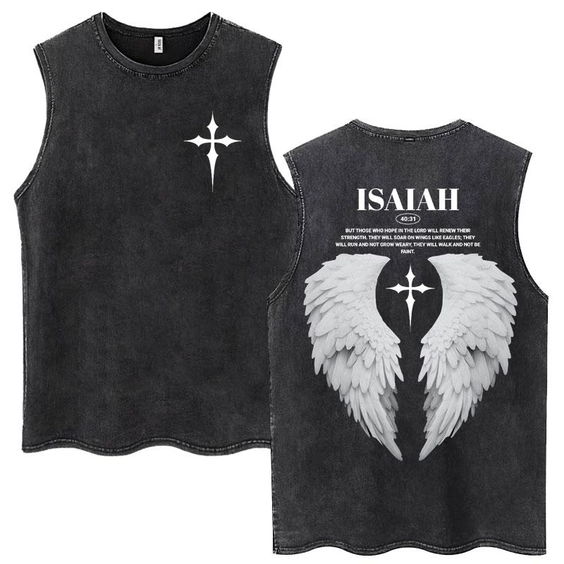 

Washed Jesus Is King Christian Harajuku Vintage Tank Tops Men Women Gothic Sleeveless T-shirt Loose Summer Cotton T Shirt 3XL