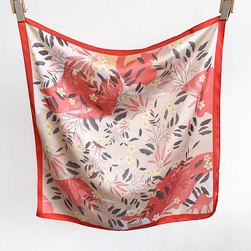 Korean Version of High-end Simulation Silk Scarf Women's Spring Summer New Fashion Light Luxury Versatile Decorative Square Scarf Shawl Scarf