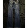 RogueWave Streetwear Vintage Jeans Y2K Kläder Dam Vintage Ficka Paljett Tvättad Blå Baggy Jeans Mellanhög Smal Passform Byxor