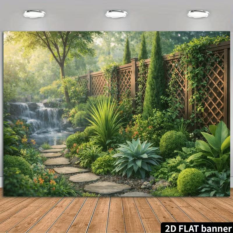 2D Serene Modern Garden Wasserfall Wandteppich für Zuhause & Party Dekoration