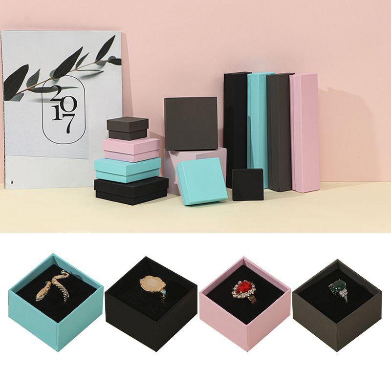 Stylish Cardboard Jewelry Box For Ring And Necklace Sleek Storage Packing Organizer