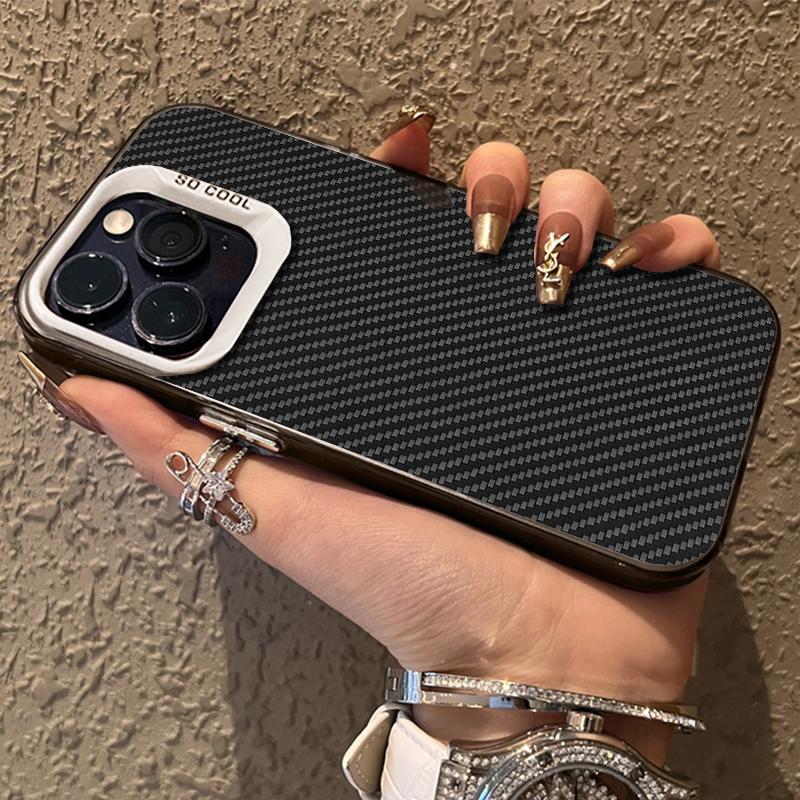 Fortschrittliche Carbonfaser-Muster Handyhülle Für iPhone 16 15 14 13 12 11 Pro Max X XR XSMAX 8 7 Plus Candy Matt Stoßfeste Hülle