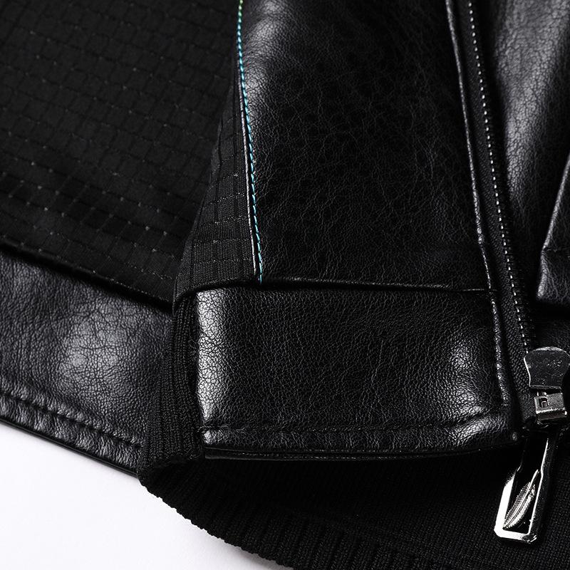 Deri Ceket Erkek Sonbahar ve Kış Yeni Erkek Moda Kapüşonlu Yumuşak Deri Ceket Ceket Erkek Günlük Bol Deri Ceket