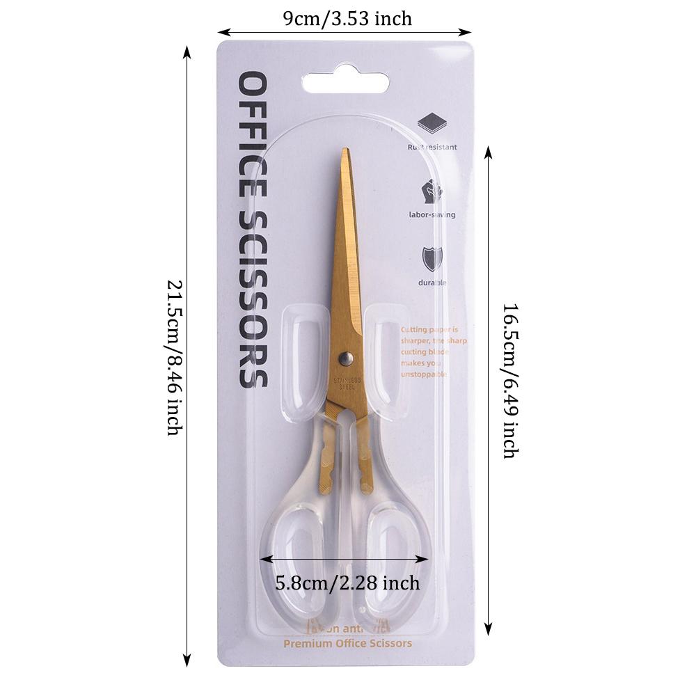 1 Pcs Office Scissors,Transparent Handle Scissors Anti Rust,Handmade Diy Domestic Office Stationery,Paper Cut Pruning ZS-17