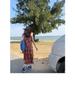 Lined French Lace Plaid One-Shoulder Camisole Dress with Cinched Waist for Women
