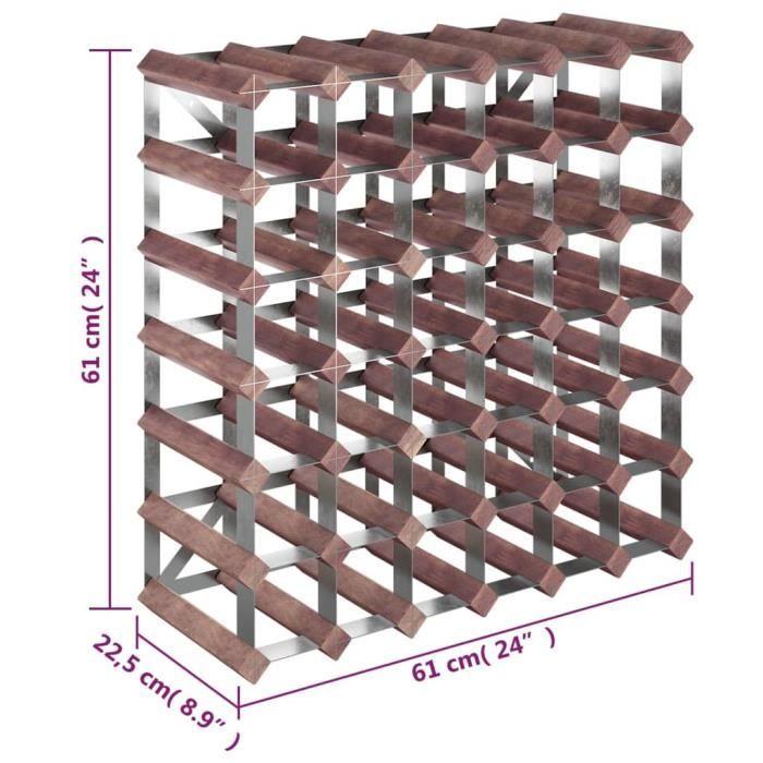 VidaXL Casier à bouteilles pour 42 bouteilles Marron Bois pin solide 340893