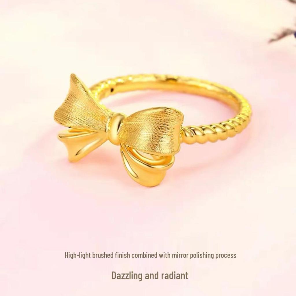 New Fashion Twisted Princess Bow Ring for Women - Adjustable Open Circle Index Finger Wedding Jewelry