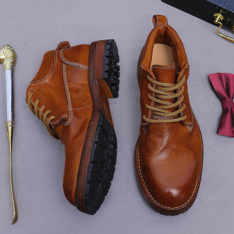 Fashion Genuine Leather Men Boots Comfortable Boots Men's Genuine Leather Winter Boots Man Sneakers Mens Fashion Shoes