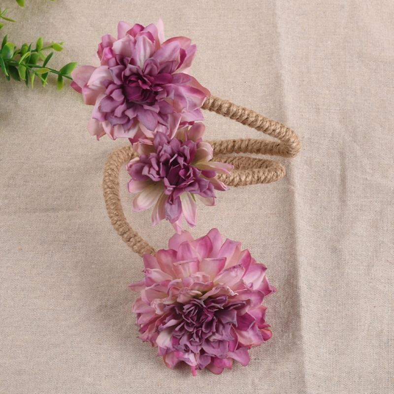 Curtain Tiebacks Flower Window Curtain Bind Rope Decorative Curtain Holdbacks Drapery Holdbacks Home Office Decors