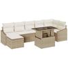 Garden Sofa Set with Cushions and Storage 8 Pcs Beige and Cream