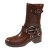 Brown Martin boots women's autumn new women's shoes retro long boots cowboy western knight boots