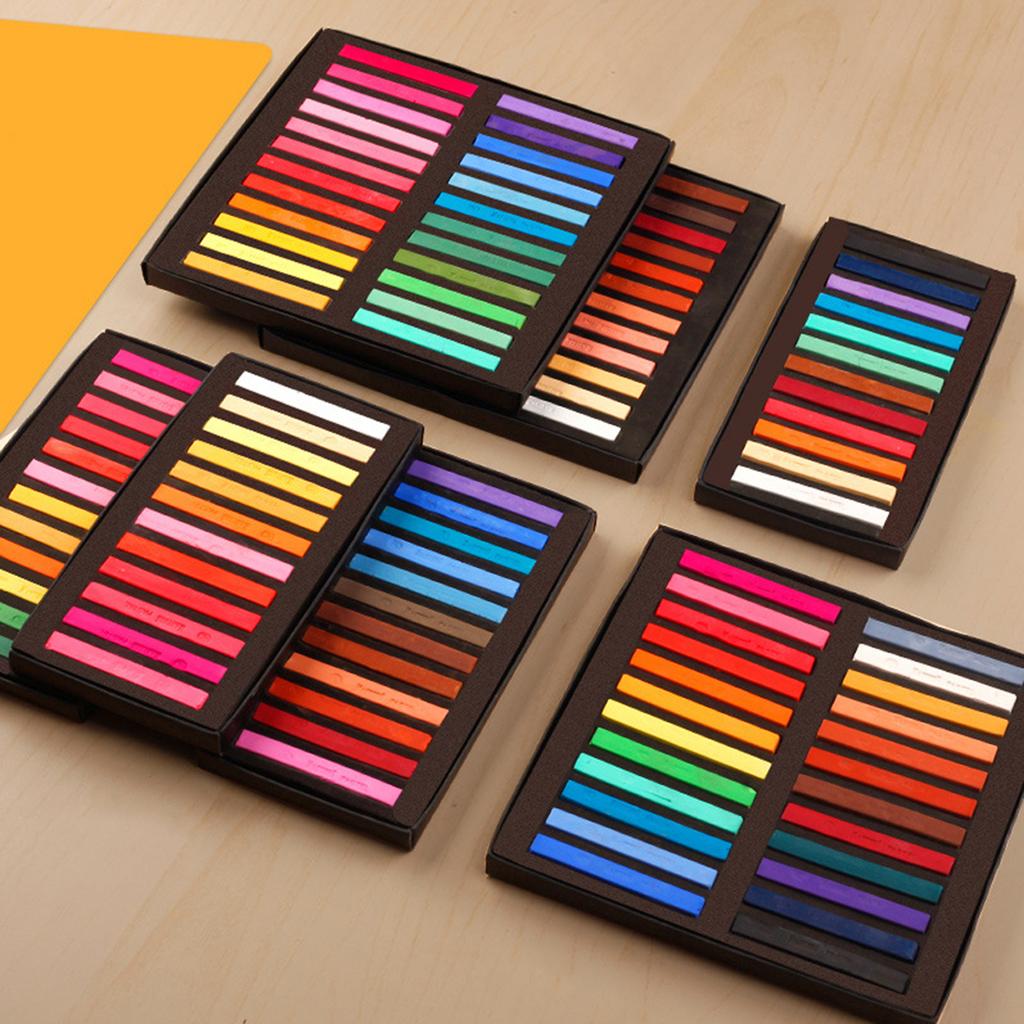 Square Pastel Set 12 24 36 48 Colors Soft Dry Pastel Artist Chalk Pastel Sticks Non Toxic for Office School Art Drawing