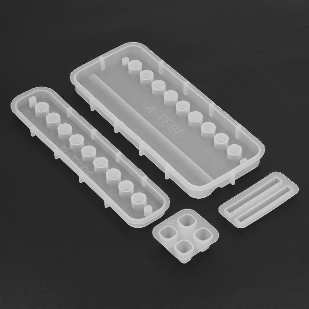 4pcs Soft Tear Resistant Pen Holder Mold Silicone Material Desktop Organizer Mold For DIY Crafts