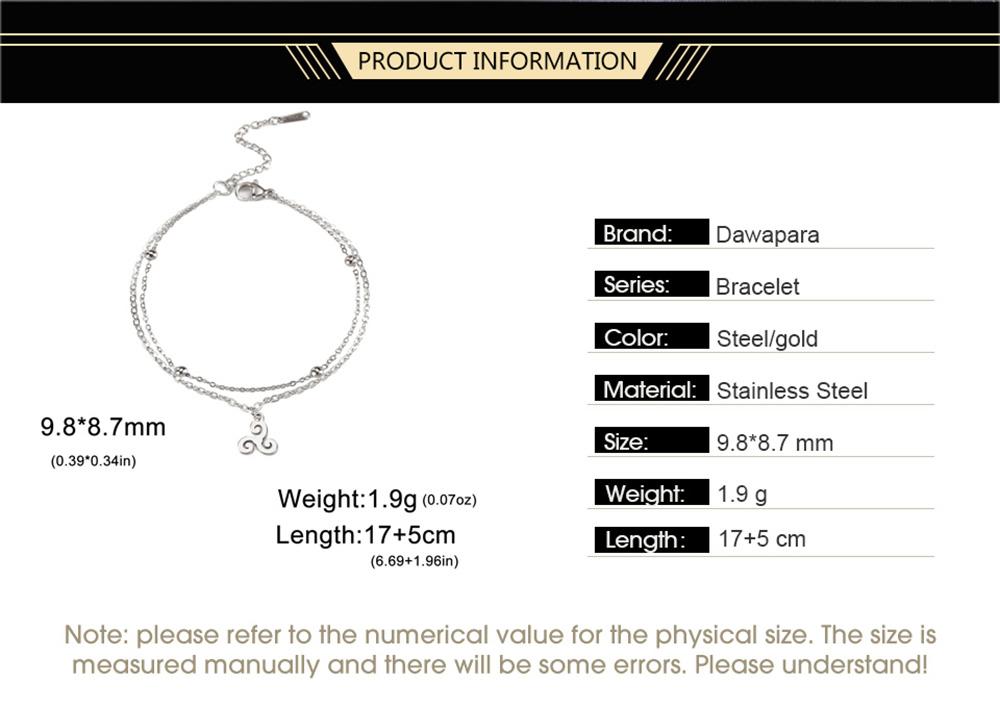 Dawapara Triskele Triple Spiral Charm Armband Triskelion Symbol Celtics Amulett Edelstahl Frauen Schmuck