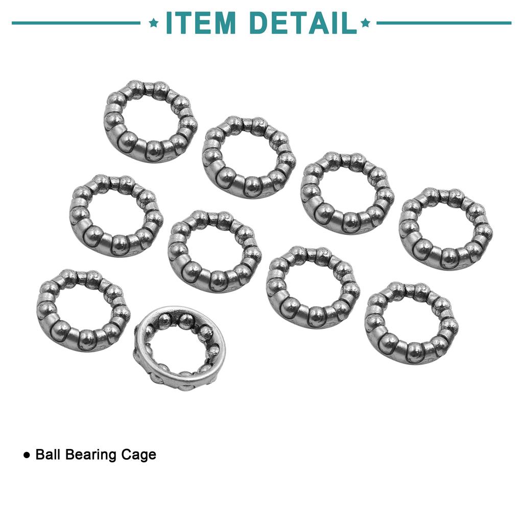ACROPIX Bicycle Axle Wheel Ball Bearing Cage Retainer 18mm Inner Diameter 9 Universal Ball Silver Tone 10pcs