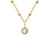 Stainless Steel Vacuum-Plated Birthstone Rhinestone Necklace for Women - Fashionable European & American Style