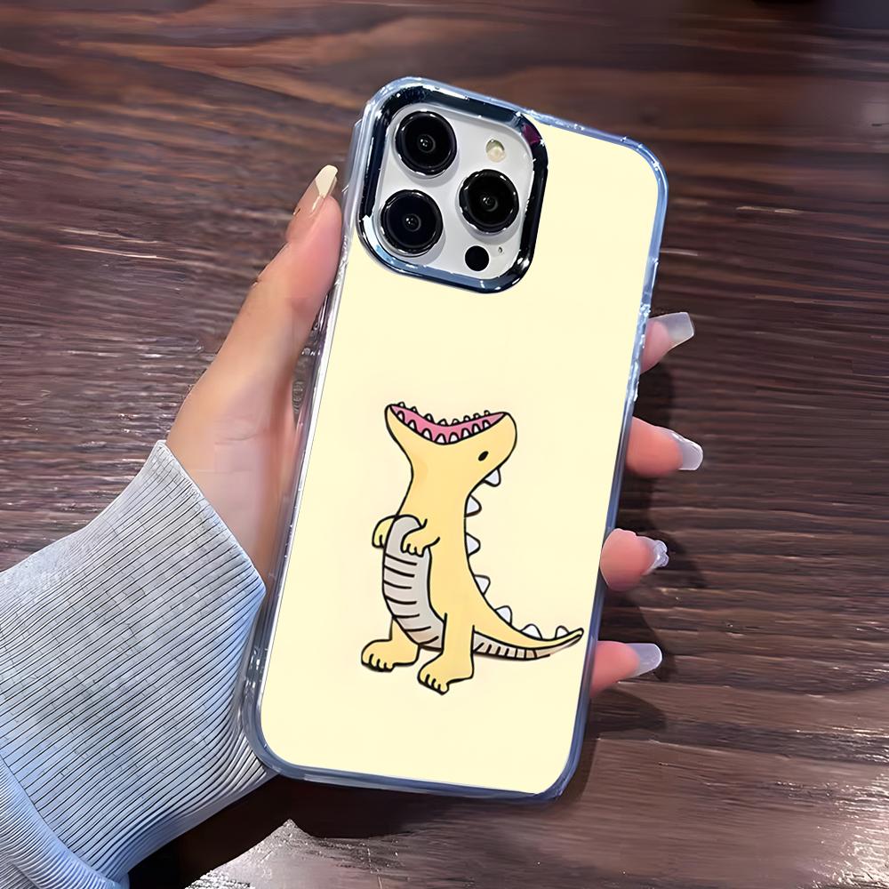 Cute Cartoon Dinosaurs Phone Case For IPhone 17 Pro Max 16 15 14 Pro Max IPhone 13 Pro Max 11 Plus Transparent Cover