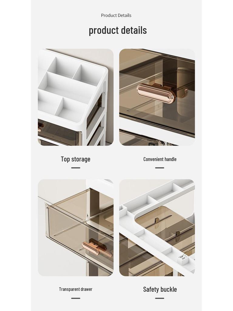 Desktop Skincare & Stationery Organizer: Large-Capacity, Multi-Layer, Drawer-Type Storage Box