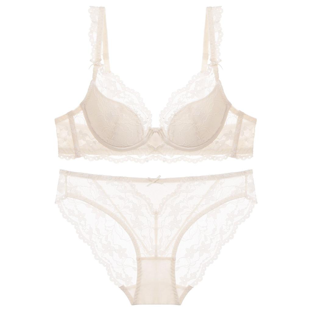 French underwear pure desire thin lace sexy underwear soft steel ring small chest big gathering bra
