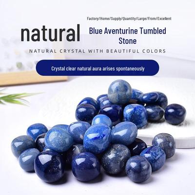 Natural Blue Aventurine Tumbled Stones - Large Particle Polished for Children's Teaching and Archaeological Exploration.