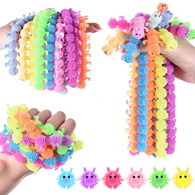 5/30PCS Funny Stretch Sensory Toys Unicorn Caterpillar Dinosaur Alpaca Kawaii Fidget Toys Stress Relief Gifts for Children Adult