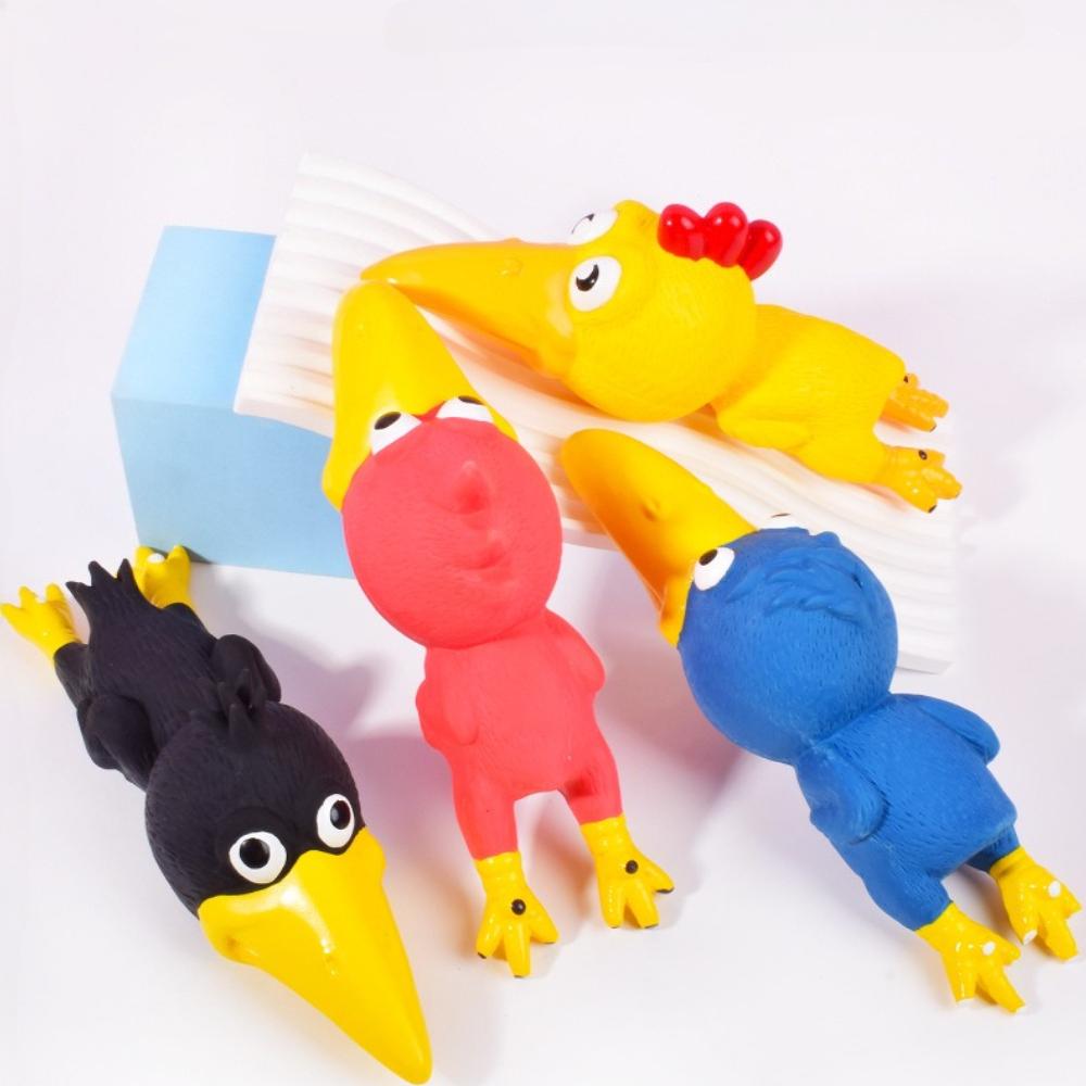 Pet Latex Toy Screaming chicken Dog Chew Toy Bite Resistant Squeaky for Puppies Small Dogs Teething Cleaning