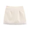 Women's Retro High-Waisted Lace Trim Midi Bodycon Skirt