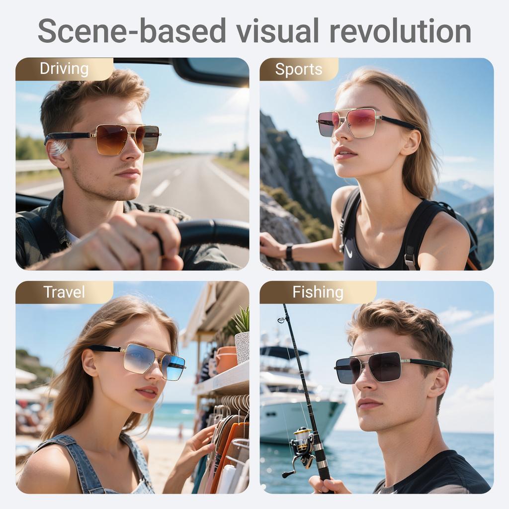 Smart Sunglasses Bluetooth Headphones Outdoor Sport Earphone AI Voice Calling Music Glasses Ultraviolet-Proof Eyeglasses