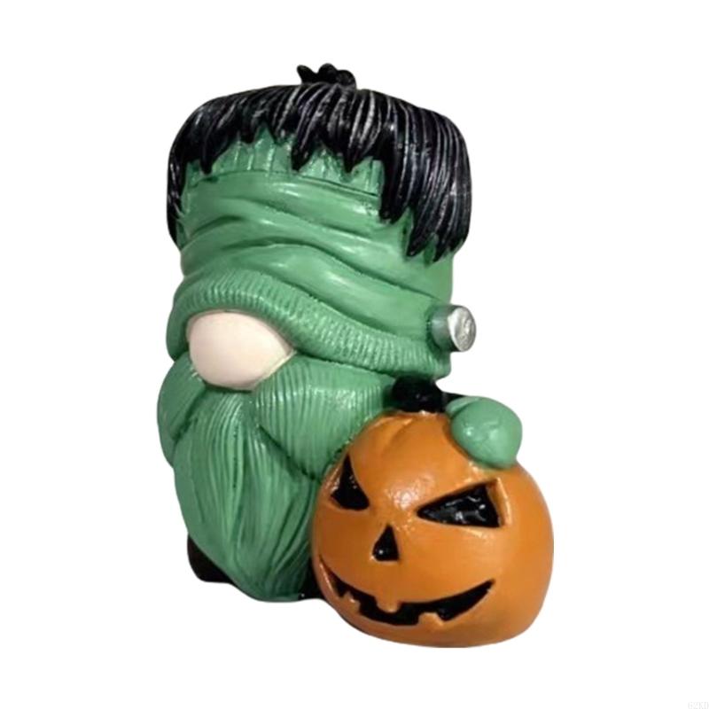 62KD Halloween Elf Statues Pumpkin Gnomes Table Decoration for Festival Ambiances