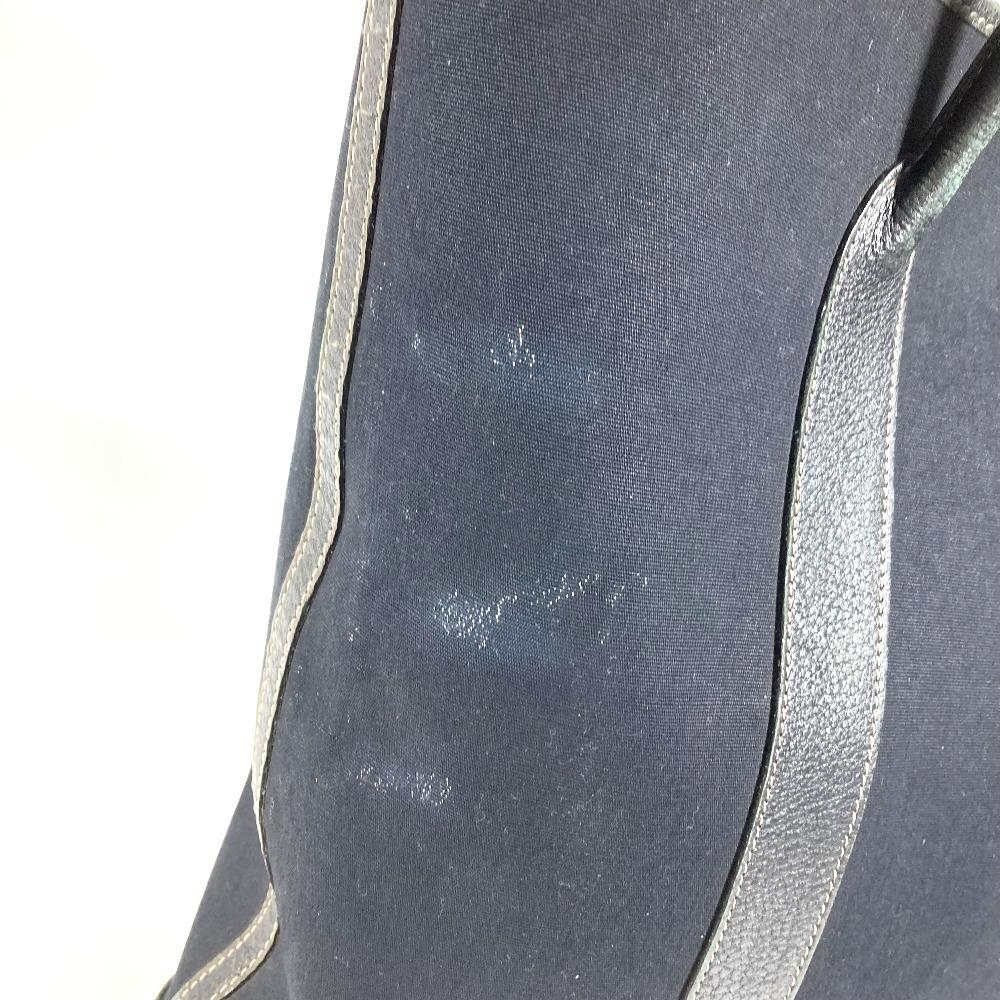 HERMES Garden File MM Bag Tote Bag Shoulder Bag Leather / Canvas Black