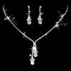 Anniversary Gift Women Necklace Dangle Earrings Water Drop Earrings Bridal Wedding Jewelry Set