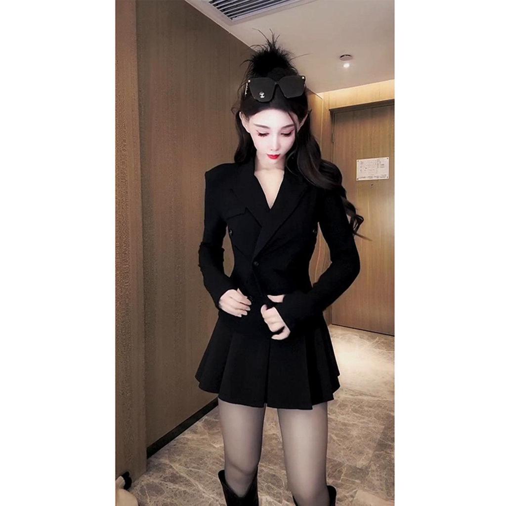 Spring 2026 Women's Fashion Chic Blazer & Pleated Skirt Set