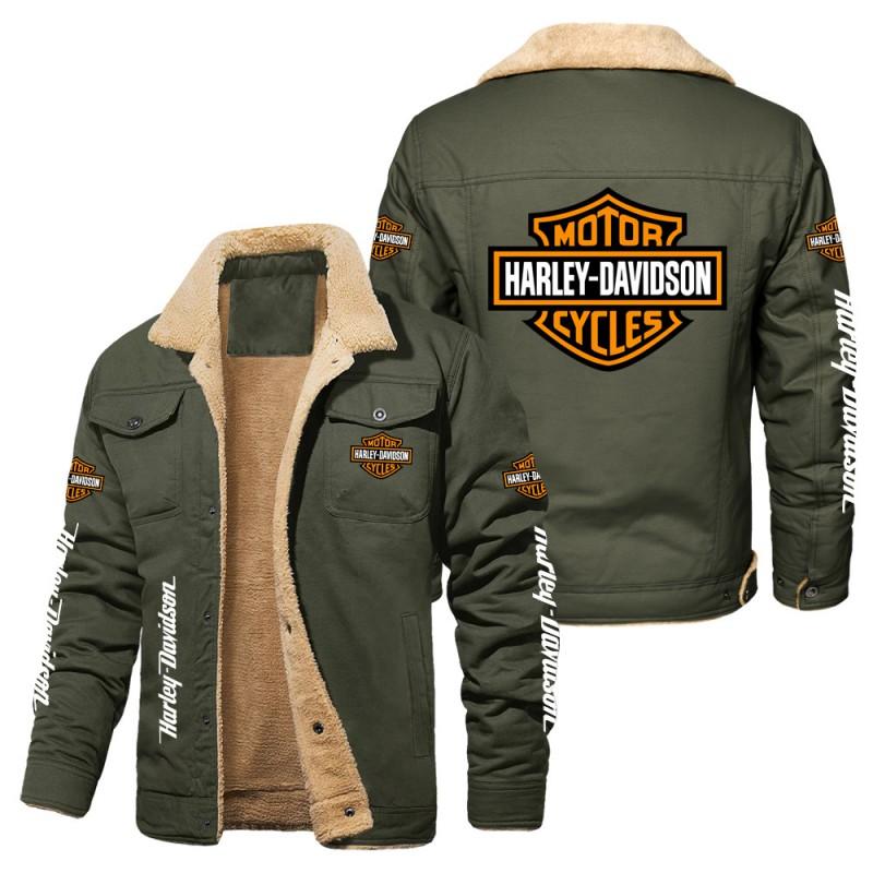 Mens Winter Fleece Lined Cotton Jacket Slim Fit Stand Collar Sport Coat With Graphic Prints European Size