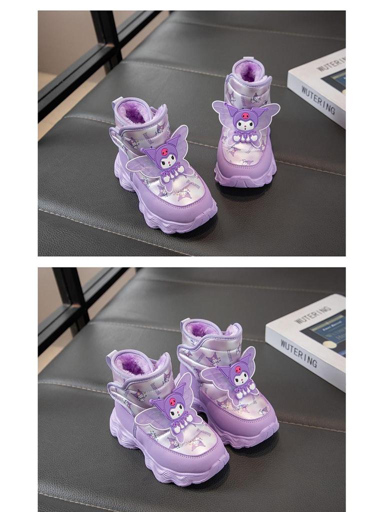 Girls' Fleece-Lined Snow Boots, 2025 Winter Style, Waterproof & Non-Slip, Warm Cotton Shoes for Medium & Large Kids