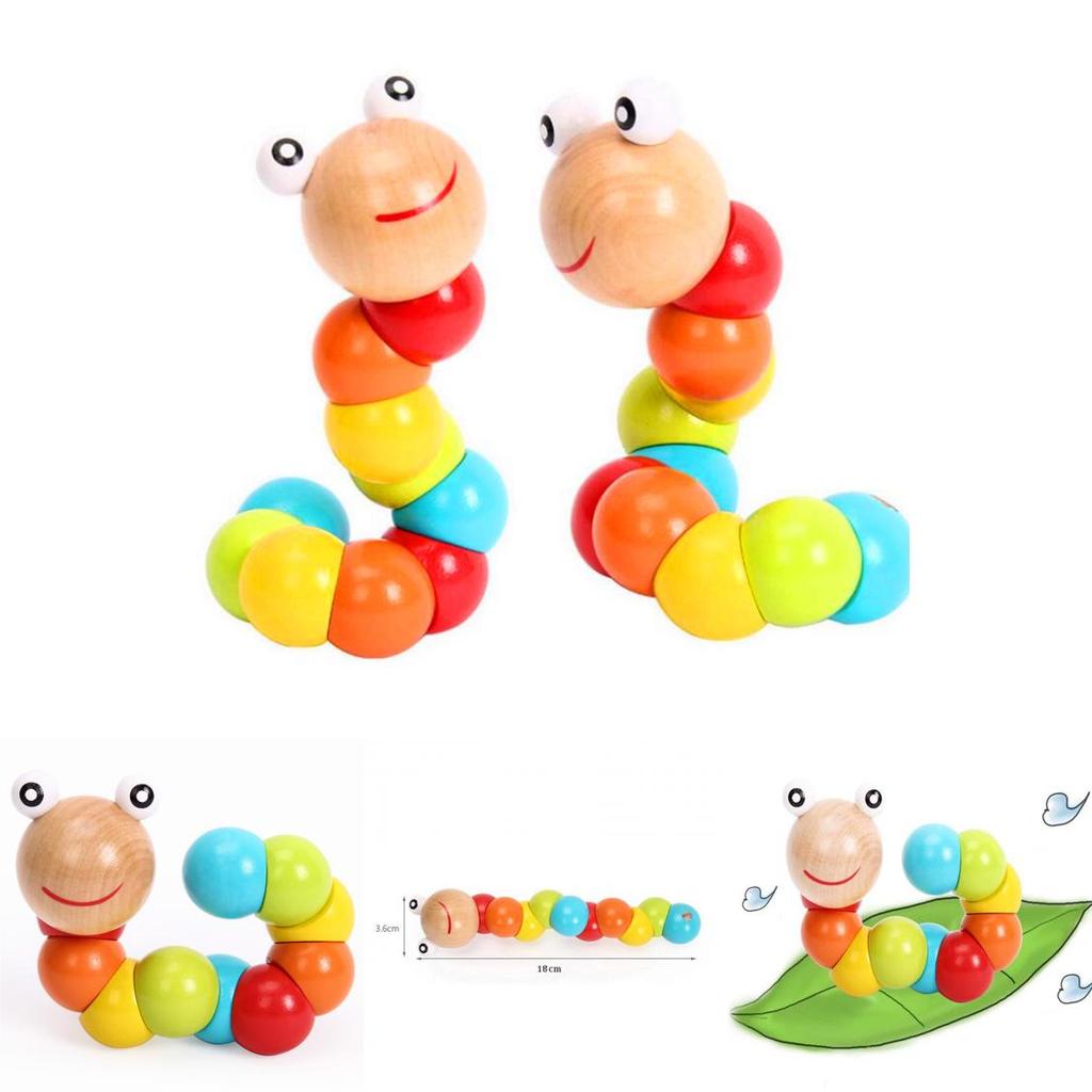 Wooden Twist Worm Handeye Coordination Toy For Children Gift And Play